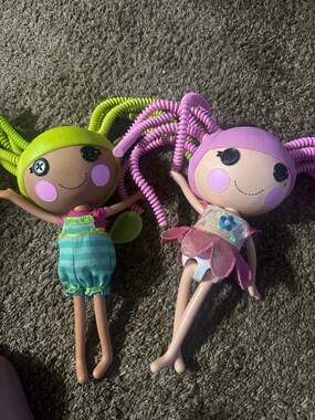 Lot of 2 Lalaloopsy Silly Hair 13" Dolls - Jewel Sparkles and Kat Jungle